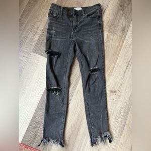 Free people black ripped jeans